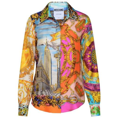 Multicolor Silk Shirt - Größe 42 - multi - Moschino - Modalova