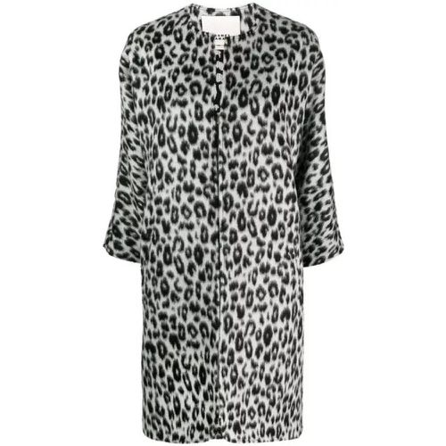 Leopard-Print Zip-Up Coat - Größe 36 - gray - Isabel marant - Modalova