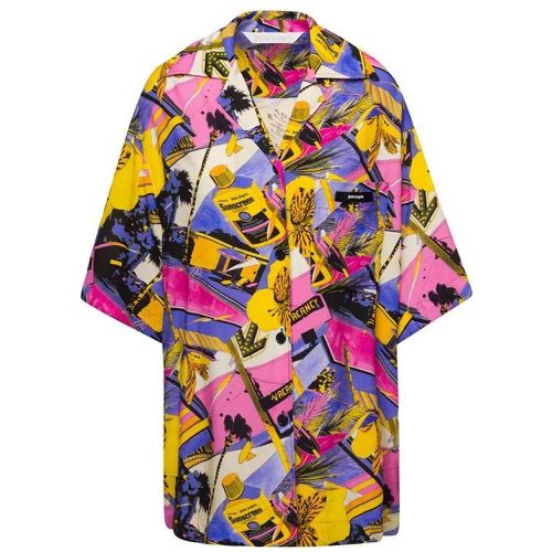 Miami' Multicolour Bowling Shirt With All-Over Gr - Größe 42 - pink - Palm Angels - Modalova