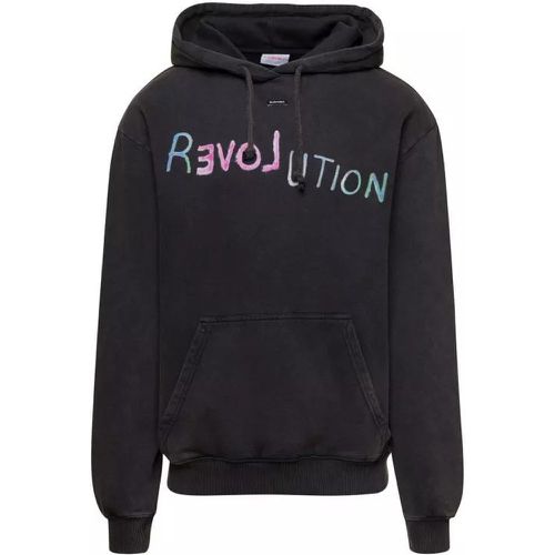 Revolution' Black Hoodie With Kangaroo Pocket In C - Größe M - black - Blumarine - Modalova