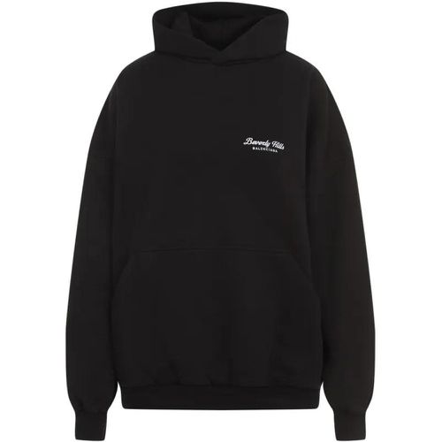 Black Cotton Large Fit Hoodie - Größe 1 - Balenciaga - Modalova