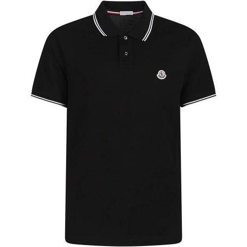Short Sleeve Polo Shirt Black - Größe M - Moncler - Modalova