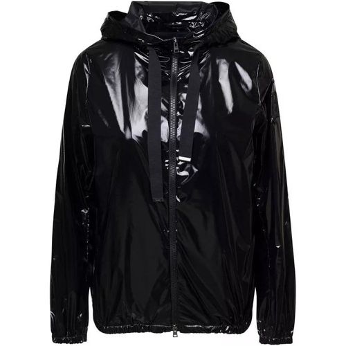 Black Gloss Cape Hooded Jacket In Polyester - Größe 42 - black - Herno - Modalova