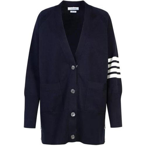 Bar' Navy Cotton Cardigan - Größe 38 - blau - Thom Browne - Modalova