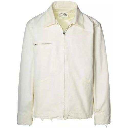 White Cotton Jacket - Größe 48 - white - MM6 Maison Margiela - Modalova
