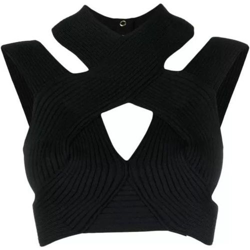 Cut-Out Ribbed Cropped Top - Größe 36 - Balmain - Modalova