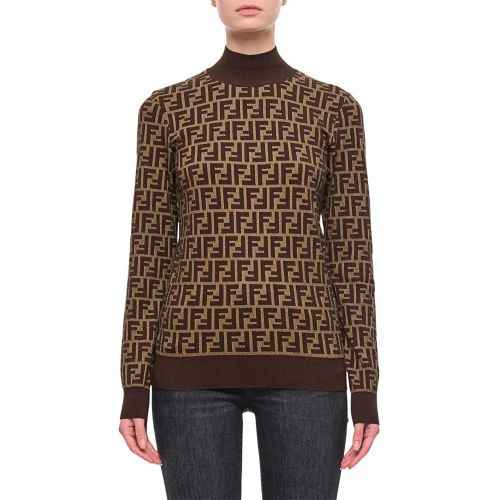 Cotton Knit Ff Long Sleeve Pullover - Größe 40 - Fendi - Modalova