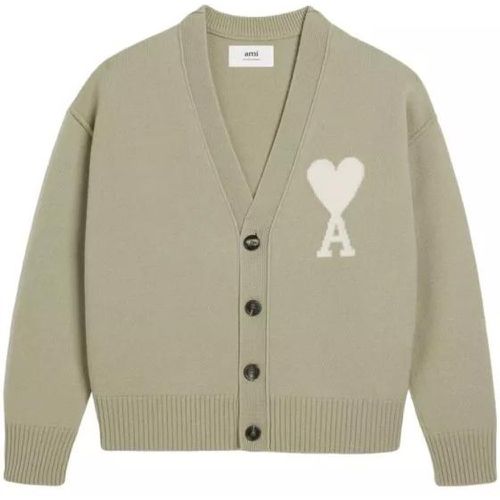 Ami De Coeur Sage Green Wool Knitwear Cardigan - Größe M - green - AMI Paris - Modalova
