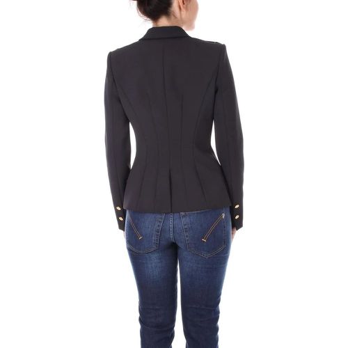 Black Double Breasted Blazer With Logo Black - Größe 42 - Elisabetta Franchi - Modalova