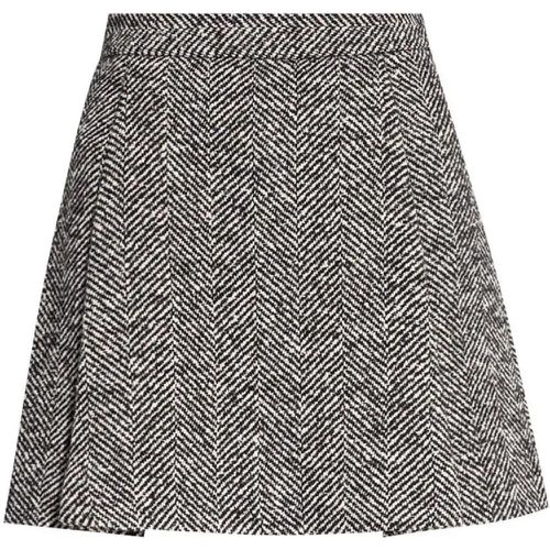 Herringbone Wool Skirt - Größe 42 - schwarz - Moschino - Modalova