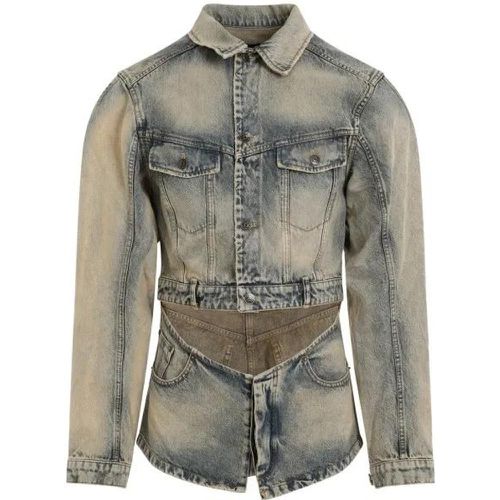 Cutout Blue Cotton Denim Jacket - Größe M - Egonlab - Modalova