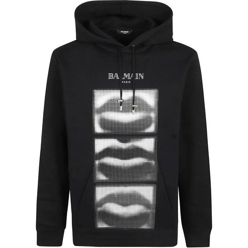 Lips Print Hoodie - Größe L - Balmain - Modalova