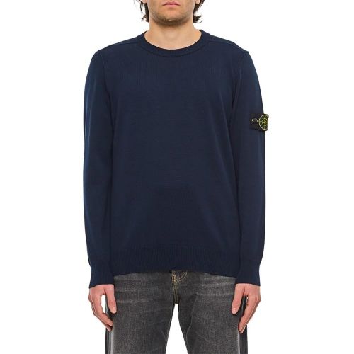 Cotton Pullover With Logo Badge - Größe L - Stone Island - Modalova