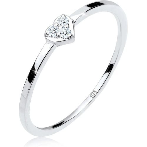 Ringe - Ring Herz Symbol Diamant 0.04 ct. 925er Sterling S - Gr. 52 MM - in Silber - für Damen - Elli - Modalova