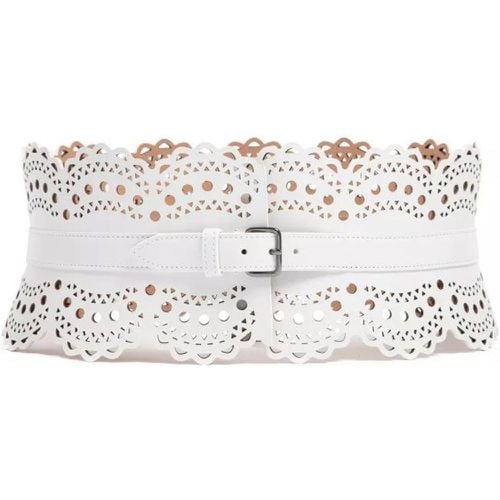 Gürtel - White Openwork Leather Corset Belt - Gr. 85 - in - für Damen - alaia - Modalova