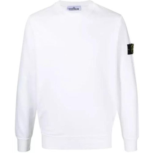 White Fleece Cotton Sweatshirt - Größe L - white - Stone Island - Modalova