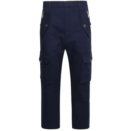 Blue Cotton Trousers - Größe 48 - blue - Balmain - Modalova