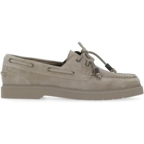 Brown Suede Leather Loafers - Gr. 36 (EU) - in - BRUNELLO CUCINELLI - Modalova