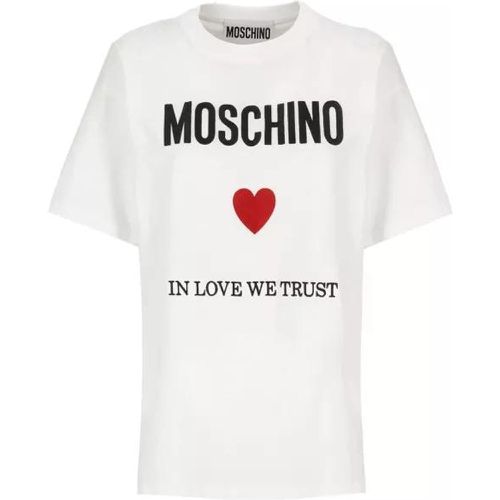 In Love We Trust T-Shirt - Größe 38 - white - Moschino - Modalova
