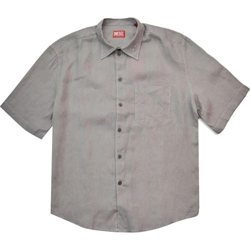 Camicia a Maniche Corte S-Emil Grigia - Größe 48 - Diesel - Modalova