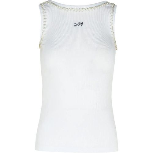 White Viscose Tank Top - Größe 40 - weiß - Off-White - Modalova