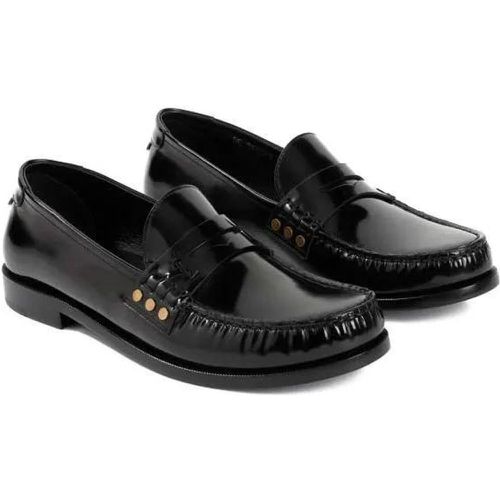 Loafer - Black Brushed Leather Loafer - Gr. 43 (EU) - in - für Damen - Saint Laurent - Modalova