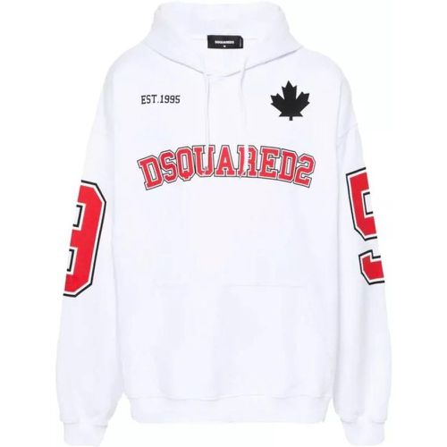 Caten 64 Cotton Hoodie - Größe L - white - Dsquared2 - Modalova