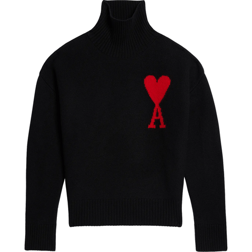 Rollkragenpullover mit Logo - Größe L - AMI Paris - Modalova