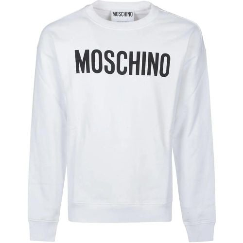 Logo Printed Sweatshirt White - Größe L - Moschino - Modalova