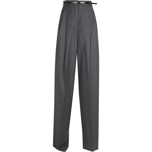 Gray Twill Wool Blend Wide Leg Trousers - Größe 34 - Max Mara - Modalova