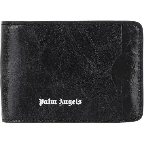 Portemonnaie - Crinkle Leather Cardholder Black White - Gr. unisize - in - für Damen - Palm Angels - Modalova
