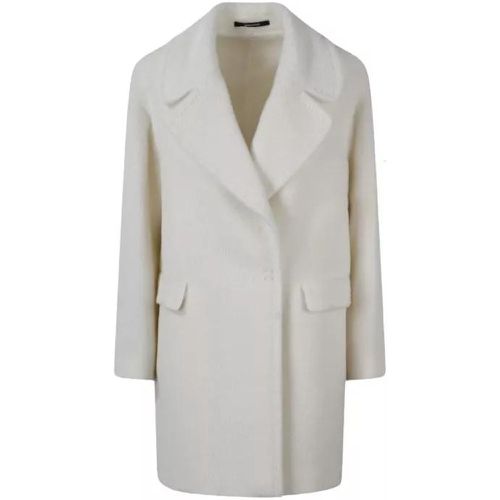 Alpaca Wool Blend Double Beasted Coat - Größe 46 - white - Tagliatore - Modalova