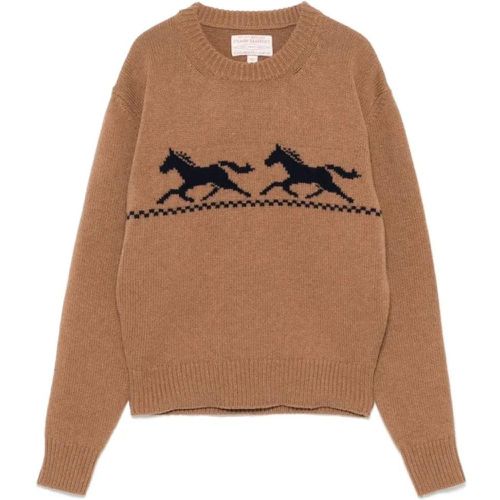 Camel Brown Wool Horses Sweater - Größe S - Filson - Modalova