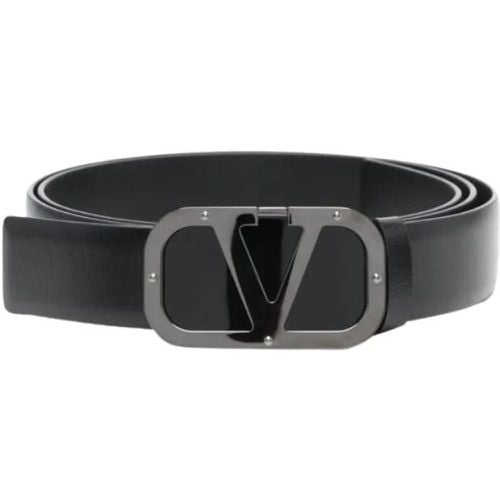 Gürtel - Logo Black Leather Belt - Gr. 115 - in - für Damen - Valentino - Modalova