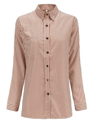 Shirt Collar Buttoned Long Sleeve Stripes Casual Shirt - Just Fashion Now - Modalova