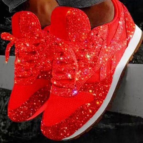 Women Muffin Rhinestone New Crystal Platform Sneakers - Just Fashion Now - Modalova