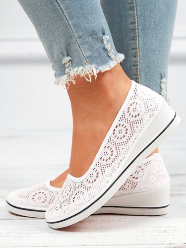 Comfortable Non-slip Hollow Lace Breathable Wedge Shoes - Just Fashion Now - Modalova