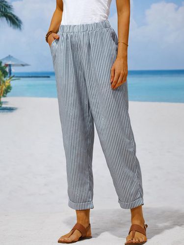 Polyester Buttoned Classical Geometry Pants - Just Fashion Now - Modalova