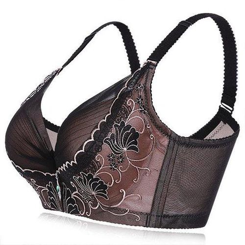 Nooncat Embroidery Adjustable Gather Push Up Soft Breathable Bras - Just Fashion Now - Modalova