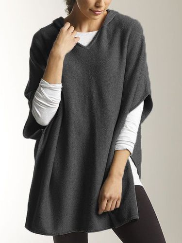 Casual Plain Hoodie Top - Modetalente - Modalova