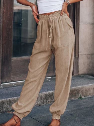 Loose Plain Casual Pants - Modetalente - Modalova