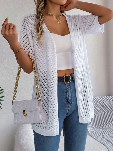 Plain Wool/Knitting Loose Casual Kimono - Just Fashion Now - Modalova