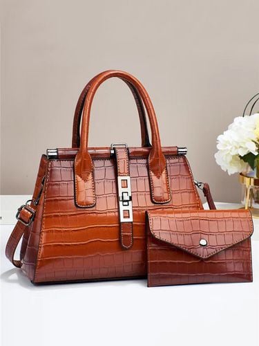 Pcs/set Large Capacity Crocodile Embossed Tote Bag Commuting Crossbody Bag with Coin Purse - Just Fashion Now - Modalova