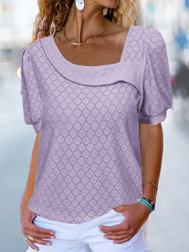 Casual Lace Asymmetrical T-Shirt - Just Fashion Now - Modalova