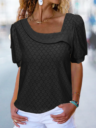 Casual Lace Asymmetrical T-Shirt - Just Fashion Now - Modalova