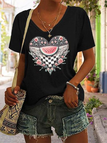 Ladies Love Peace Design Casual T-Shirt - Just Fashion Now - Modalova