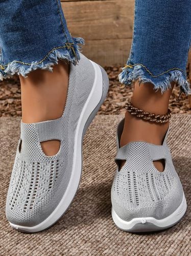 Mesh Fabric Casual Plain Shallow Shoes - Just Fashion Now - Modalova