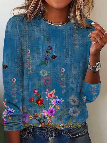 Floral Casual Loose T-Shirt - Modetalente - Modalova