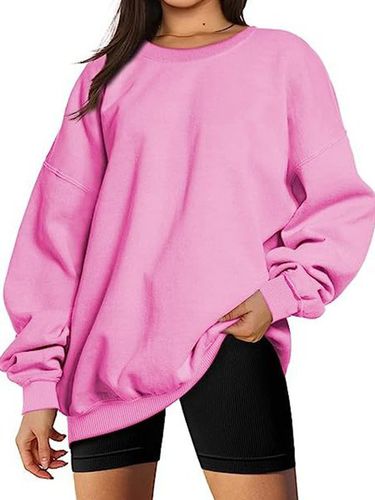 Loose Casual Crew Neck Sweatshirt - Just Fashion Now - Modalova