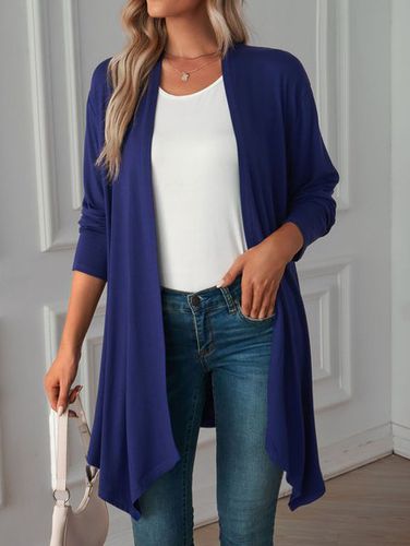 Knitted Casual Plain Kimono - Modetalente - Modalova